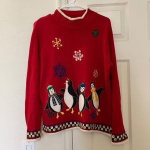 Festive Christmas sweater with beading detail